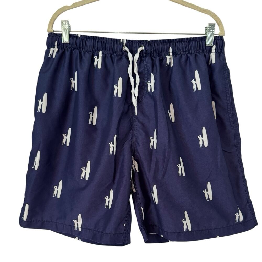 Johnnie-O Blue Surfer Mesh Lined Swim Trunks Men’s Size XL